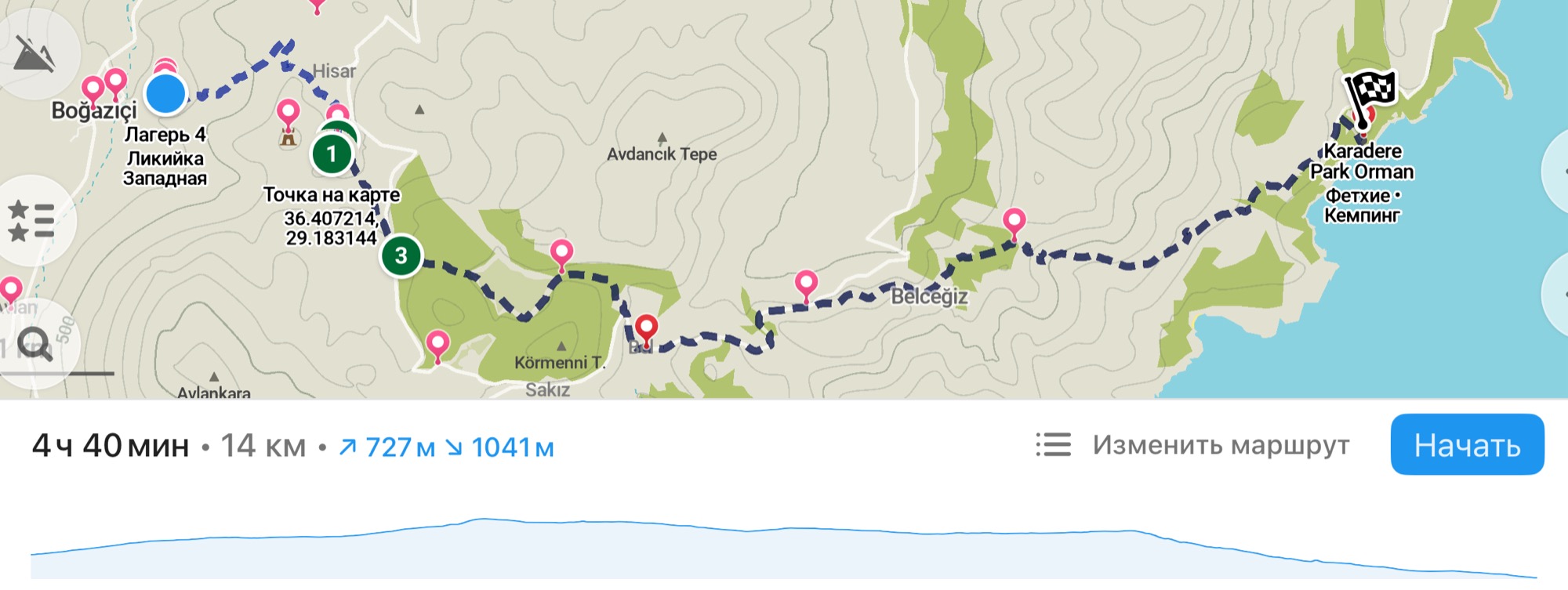 День 6. Богазичи - Сидима - Бель - Кемпинг Орман